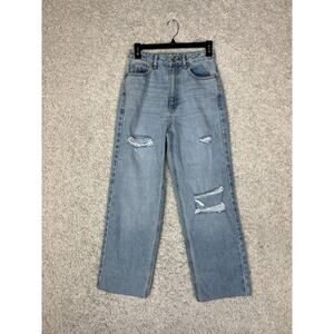 Pacsun 90s Boyfriend Jeans Womens 26 Blue Denim Distressed High Rise Hemmed